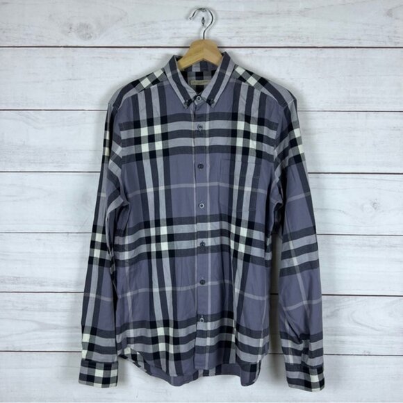 Burberry Brit Plaid Button Long Sleeve Shirt Medium - Picture 1 of 7